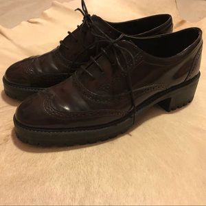 Zara basic shoes vintage look brown/wine